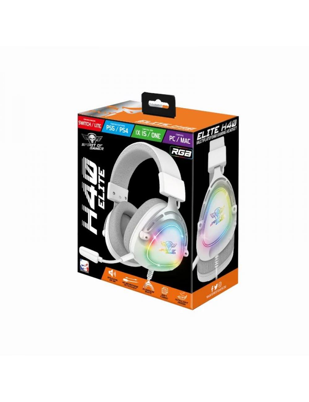 Spirit of gamer auriculares elite h-40 blanco