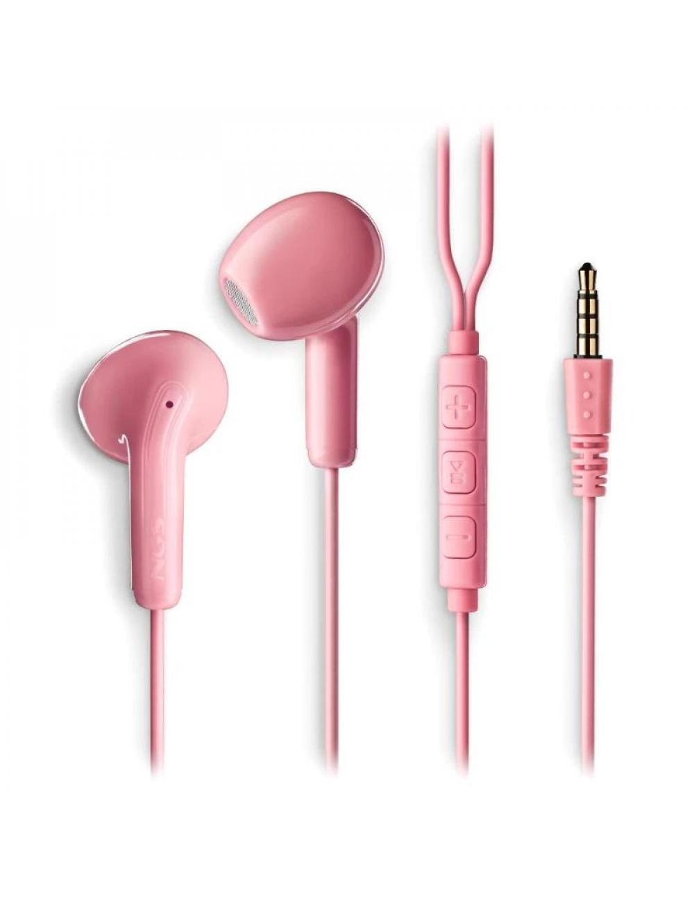 Ngs auricular rosa est駻eo cable jack 3.5 mm