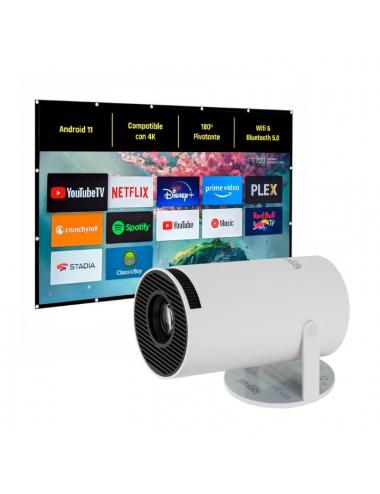 Iggual pack mini proyector + pantalla 100" plegabl