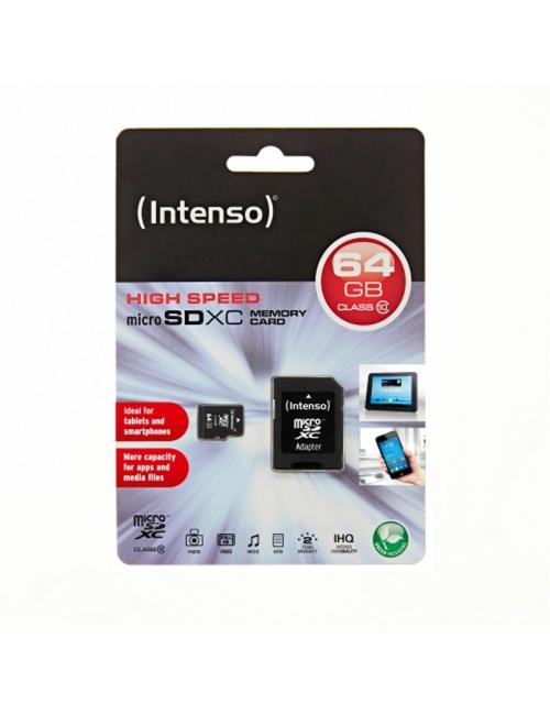 Intenso 3413490 micro sd clase 10 64gb c/adapt