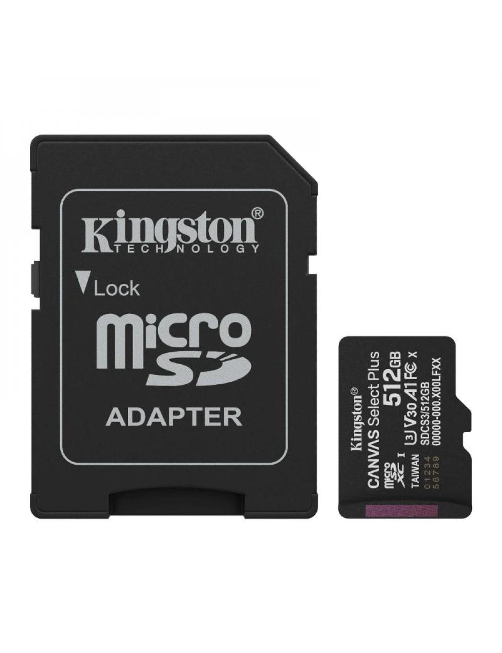 Kingston sdcs3/512gb microsdxc gen3 150mb/s a1