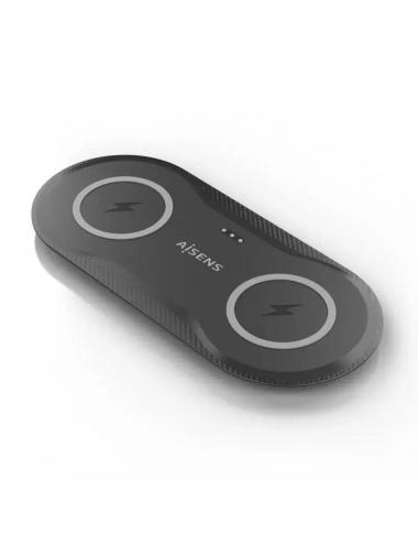 Aisens cargador inal疥brico usbc 15w 2 en 1 negro