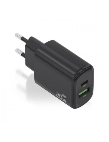 Aisens cargador gan 20w usb-c pd 3.0 usb-a qc3.0