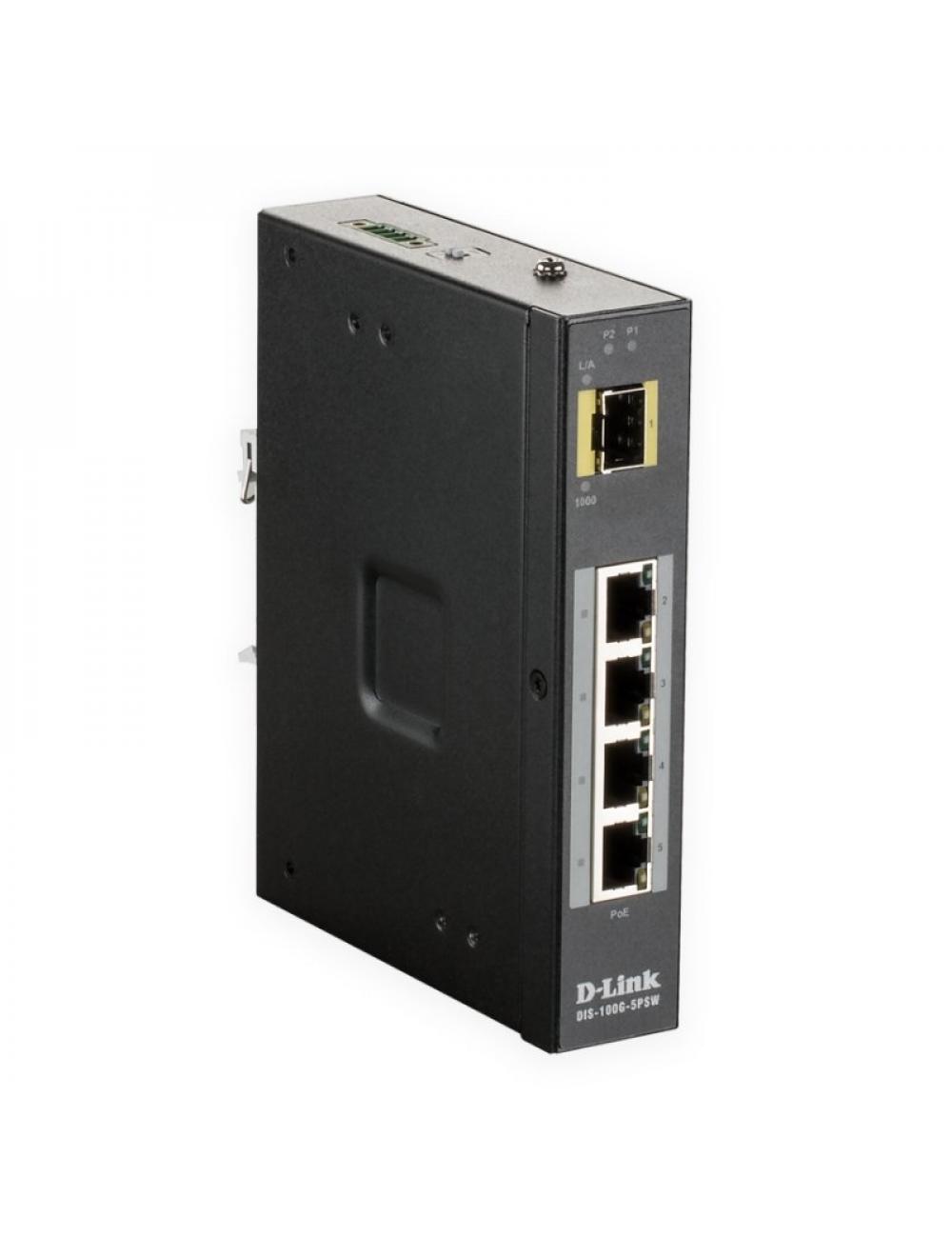 D-link dis-100g-5psw switch industrial 4xgb 1xsfp