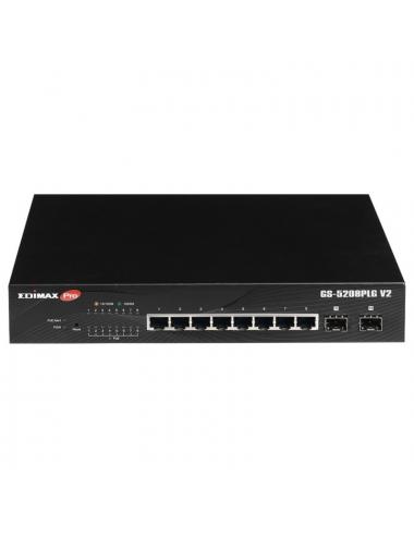 Edimax pro gs-5208plg v2 switch 10xgb poe+ (2xsfp)