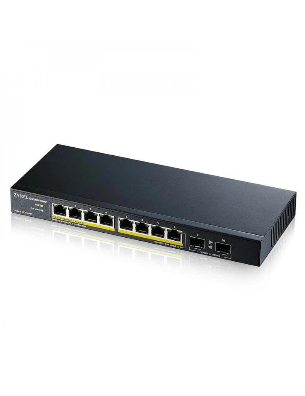 Zyxel gs1100-10hp v2 switch 8xgbe 120 watt poe