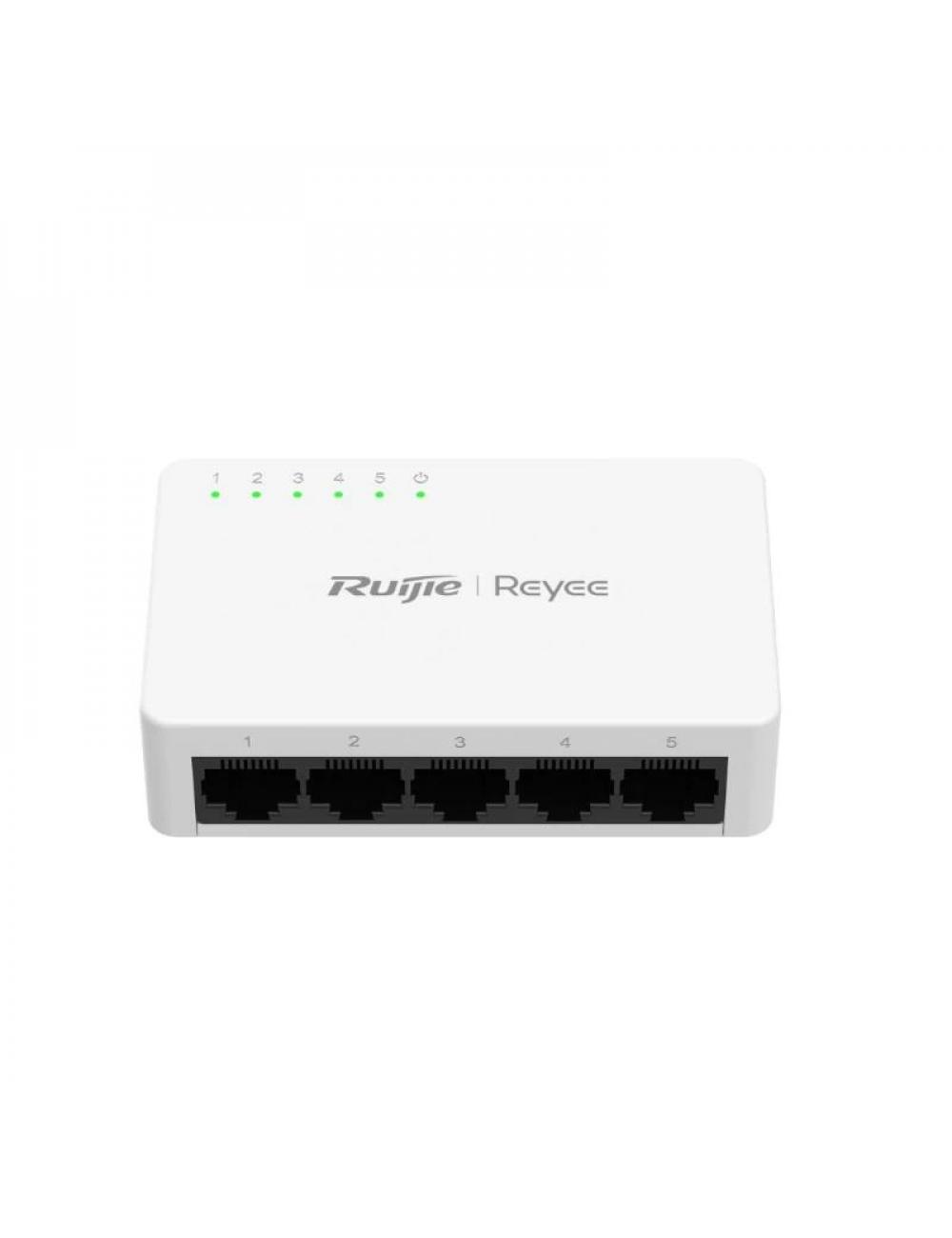 Reyee unmanaged switch 5xgb rj45 plastic case