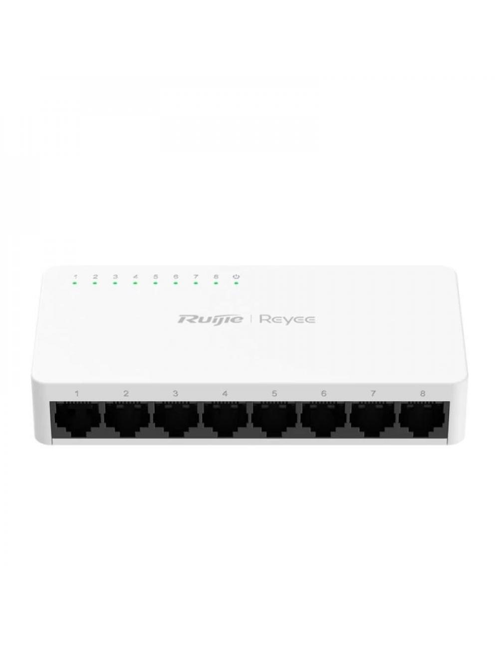 Reyee unmanaged switch 8xgb rj45 plastic case