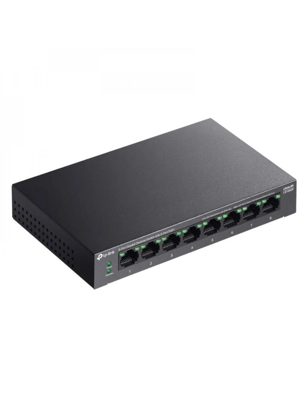 Tp-link ls108gp switch 8xgb poe+ 62w desktop