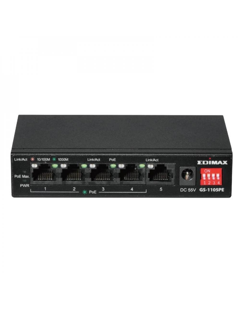 Edimax gs-1105pe swithc 5xgbe (4poe+) lr