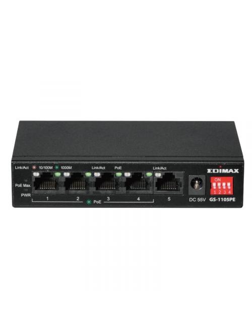 Edimax gs-1105pe swithc 5xgbe (4poe+) lr