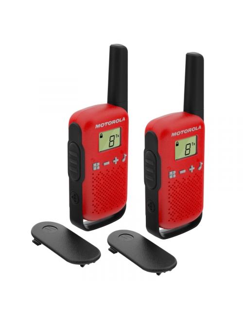 Motorola t42 walkie talkie 4km 16ch rojo duo
