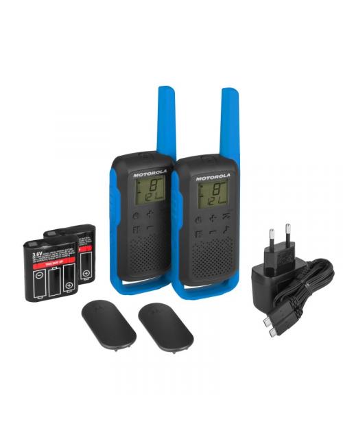 Motorola t62 walkie talkie 8km 16ch azul duo