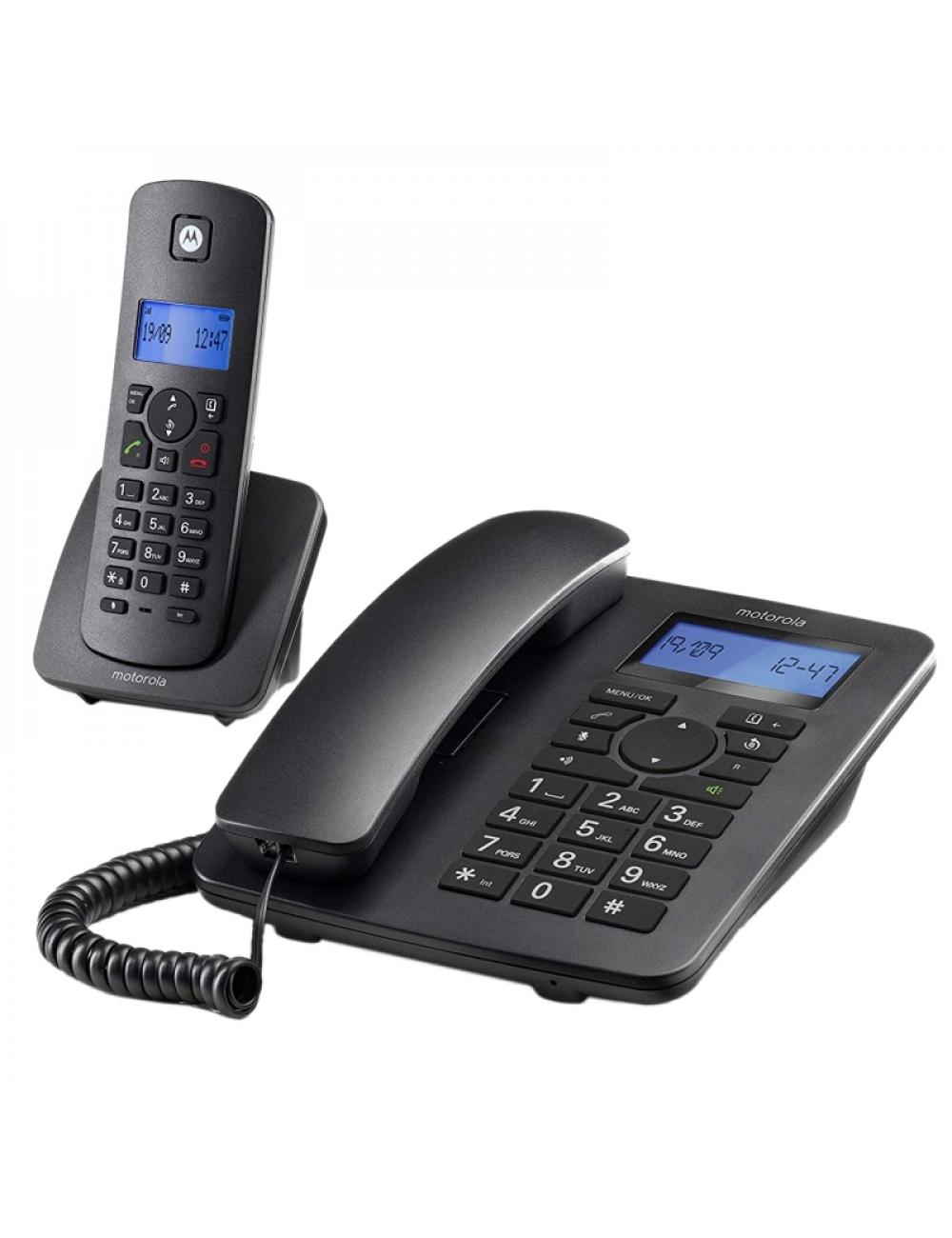 Motorola c4201 telefono combo fijo + dect negro