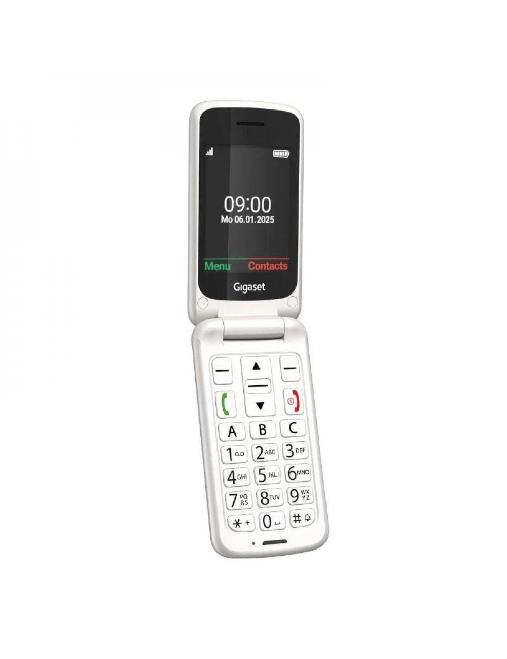 Gigaset mil senior gl595 2.8" sim blanco perla