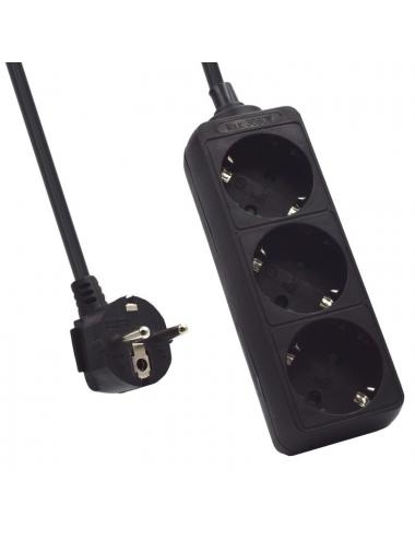 Ewent ew3959 regleta 3 tomas negro