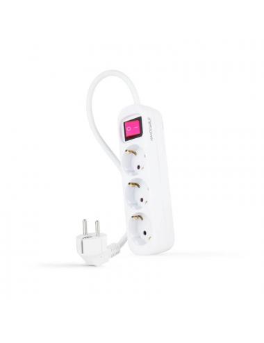 Nanocable regleta 3 tomas interruptor blanco