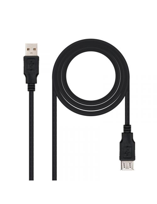 Nanocable cable usb 2.0 tipo-a m/h p negro 1m