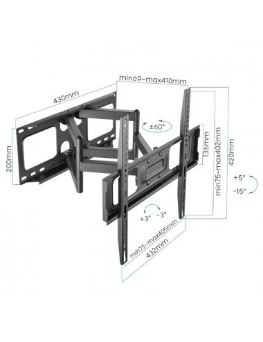 Iggual sptv03 soporte tv pared full 32"-70" 45 kg