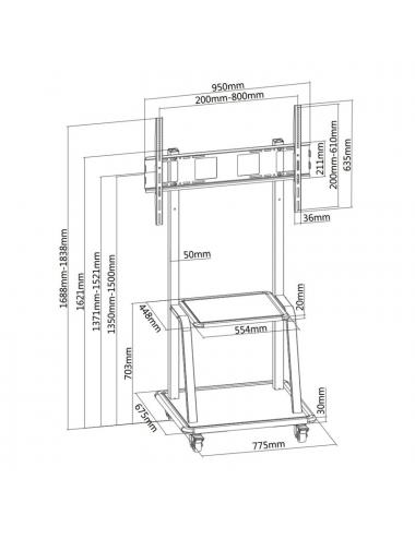 Tooq fs20100m-b soporte suelo pantalla 37-100" neg