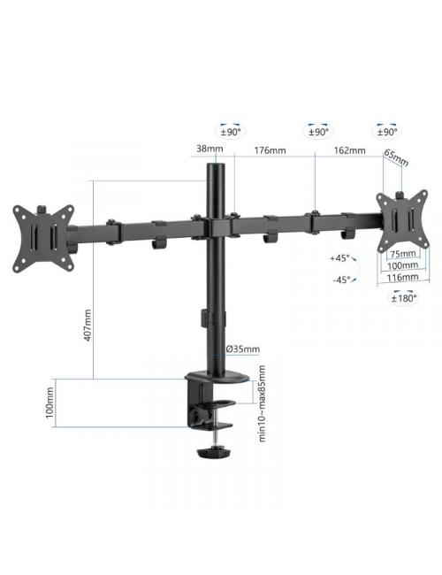 Iggual spm02 soporte pinza 2 monitores 17"-32"