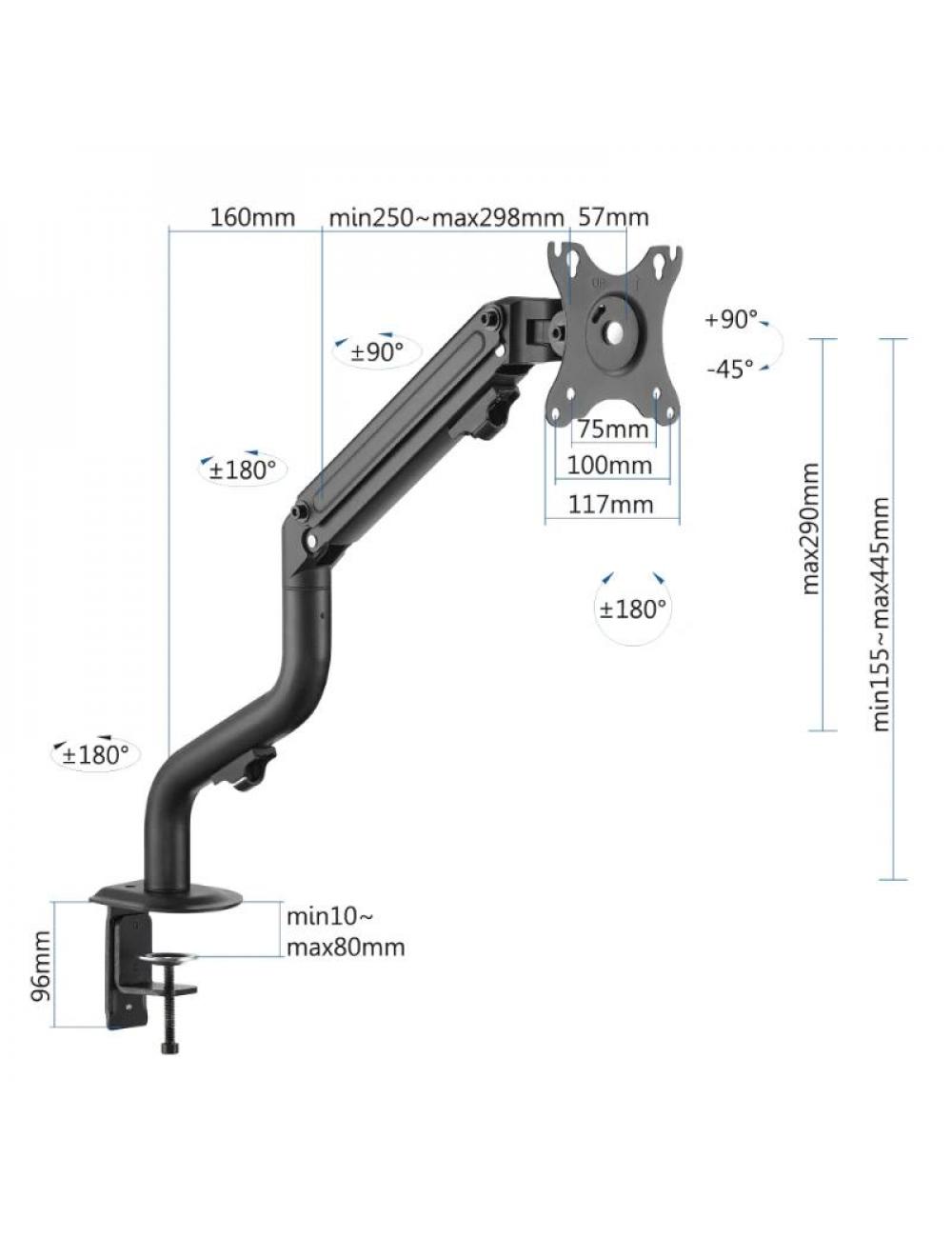 Iggual spmp01 soporte pinza 1 monitor 17"-32" pro