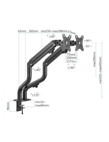 Iggual spmp02 soporte pinza 2 monitores 17"-32"pro