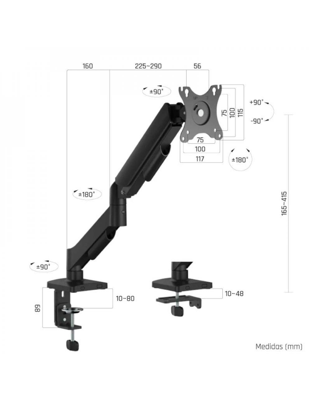 Iggual spmp01-a soporte pinza 1 monitor 17-32" pro