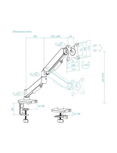 Tooq soporte mesa db1733tnr-b 1 brazo 17-32 negro