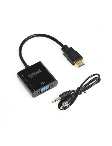 Iggual adaptador hdmi a vga + audio (3.5 mm)