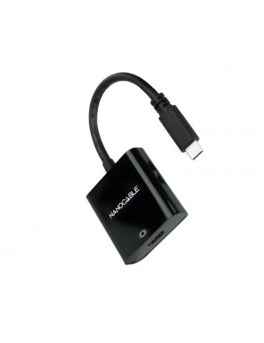 Nanocable conversor usb-c/m a hdmi/h negro 15cm