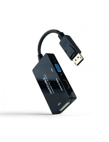 Nanocable conversor dp a hdmi/dvi/vga negro 20 cm