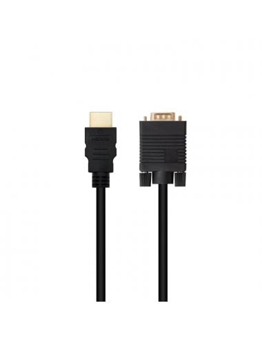 Nanocable conversor hdmi a vga m-m, 1.8 m negro