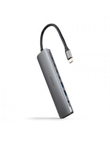 Nanocable hub 8en1 usb-a+usb-c+hdmi+usb-c pd+jack