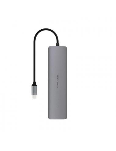 Nanocable hub 8en1 usb-a+usb-c+hdmi+usb-c pd+jack