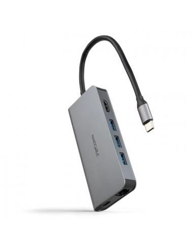 Nanocable hub 8en1 usb-a+hdmi+usb-c pd+rj45+tf+sd