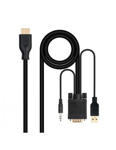 Nanocable conversor vga+audio a hdmi m-m 1,8 m