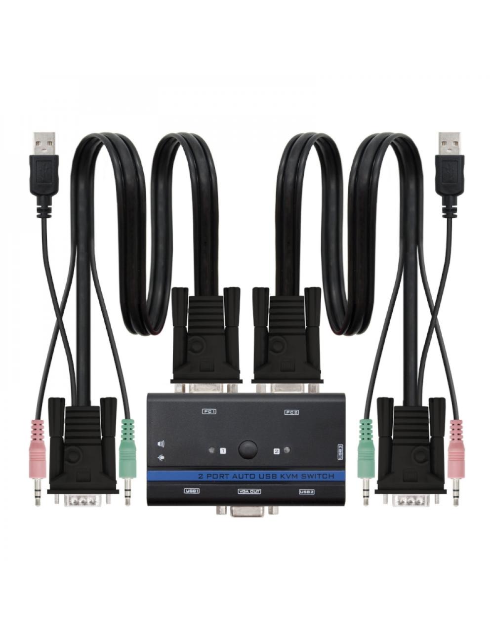 Nanocable kvm switch vga usb 1u-2pc+cable