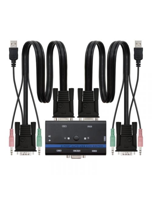 Nanocable kvm switch vga usb 1u-2pc+cable