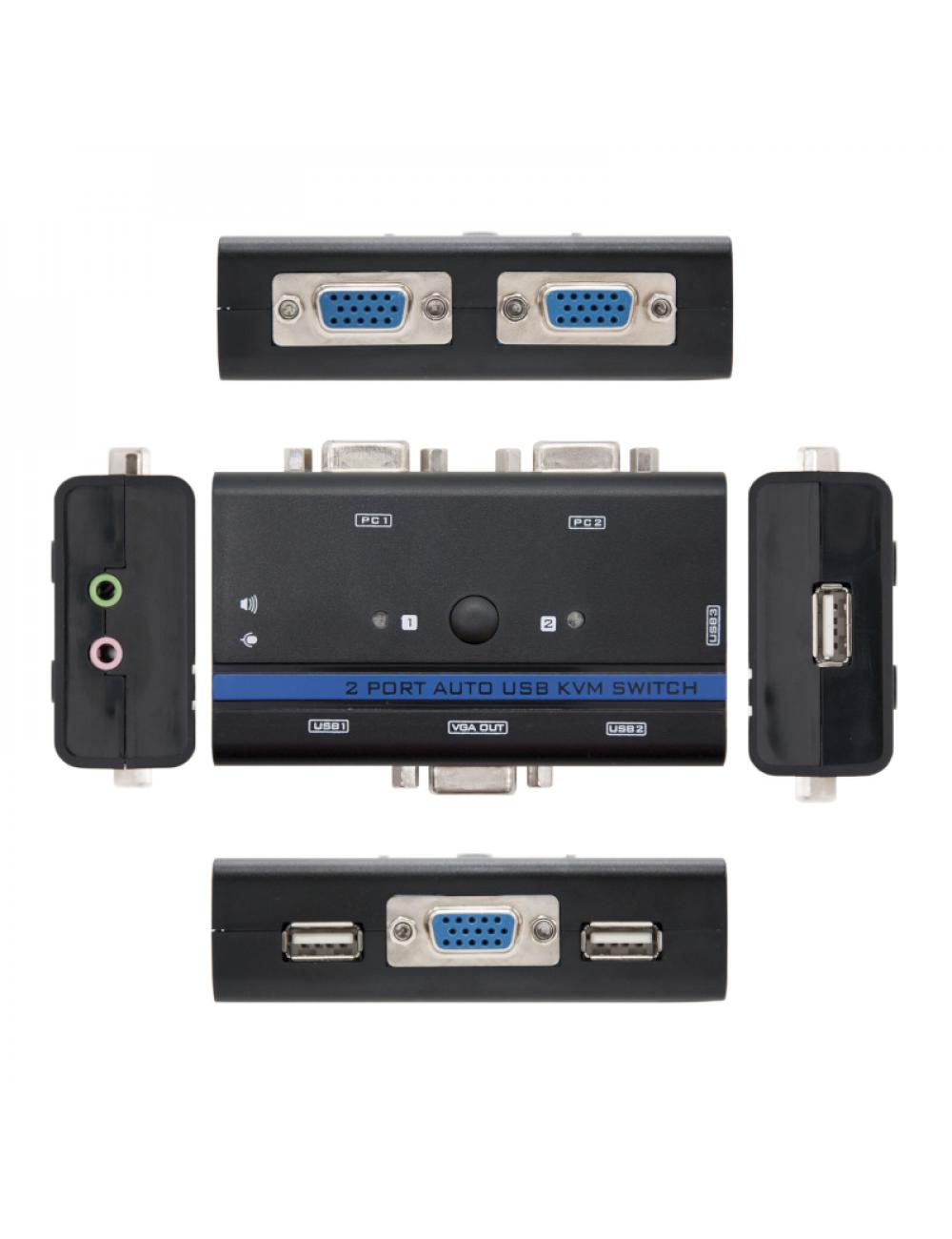 Nanocable kvm switch vga usb 1u-2pc+cable