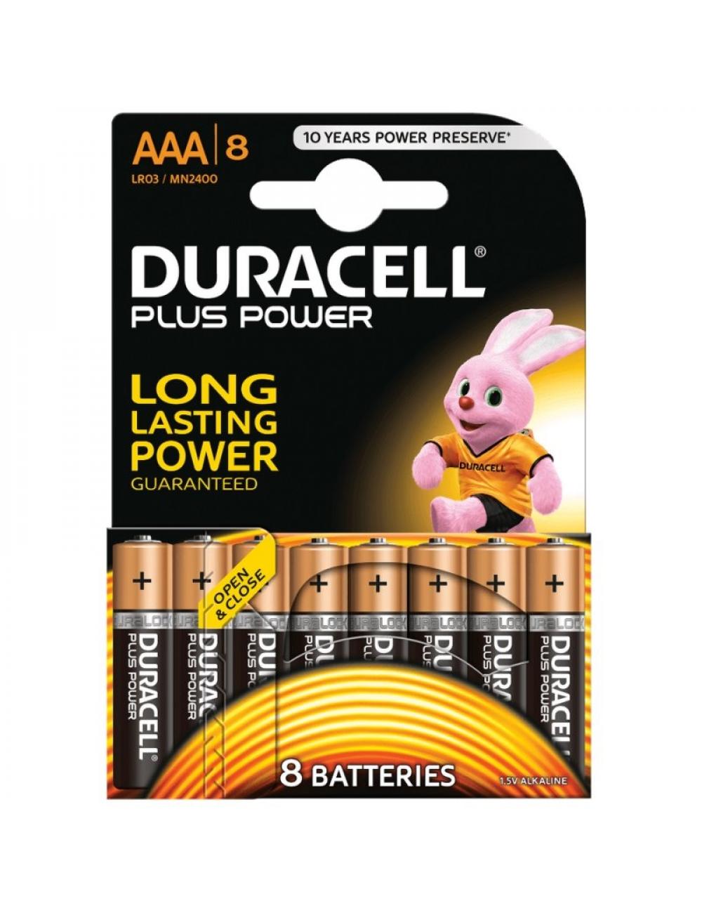 Duracell plus power pila alcalina aaa lr03 pack 8