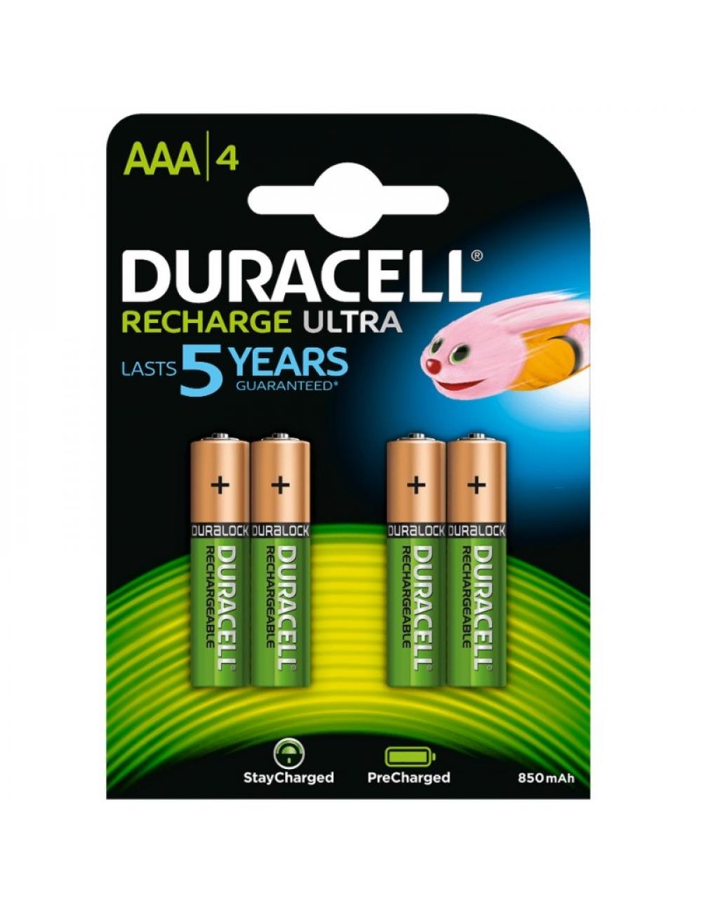 Duracell pila recargable hr03 aaa 900mah blister*4