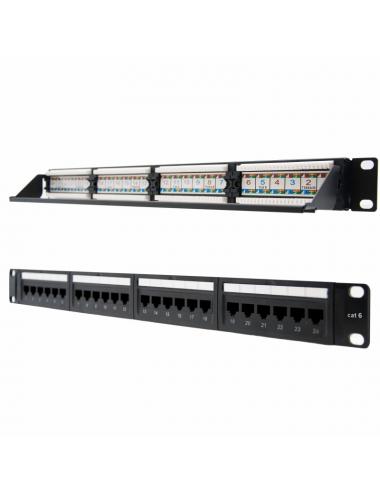 Nanocable panel parcheo 24p cat.6 utp 19"1u dual