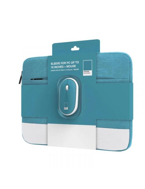 Celly kit sleeve pantone + raton 15,6" azul