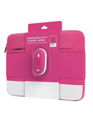 Celly kit sleeve pantone + raton 15,6" rosa