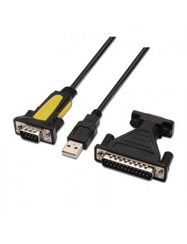 Nanocable adaptador usb a serie db9m/25h