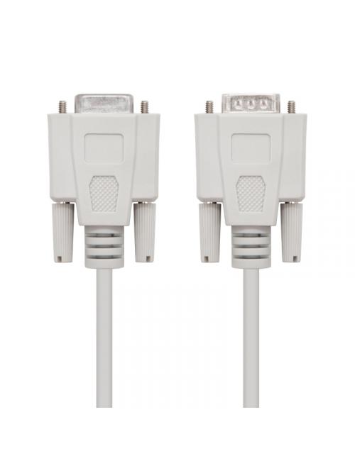 Nanocable cable serie rs232, db9 m-h, beige, 1.8m