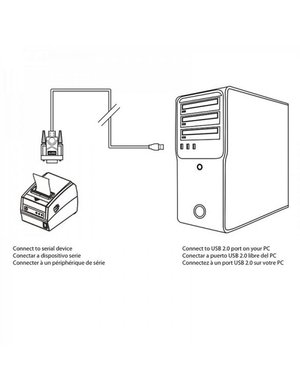 Approx appc27 adaptador usb a serie db9m 0,75 m.