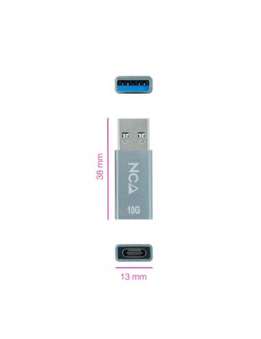 Nanocable adaptador usb-a/m 3.1 gen2 a usb-c/h