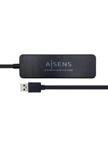 Aisens hub usb 3.0 tipo a/m-4xtipo a/h negro 30cm
